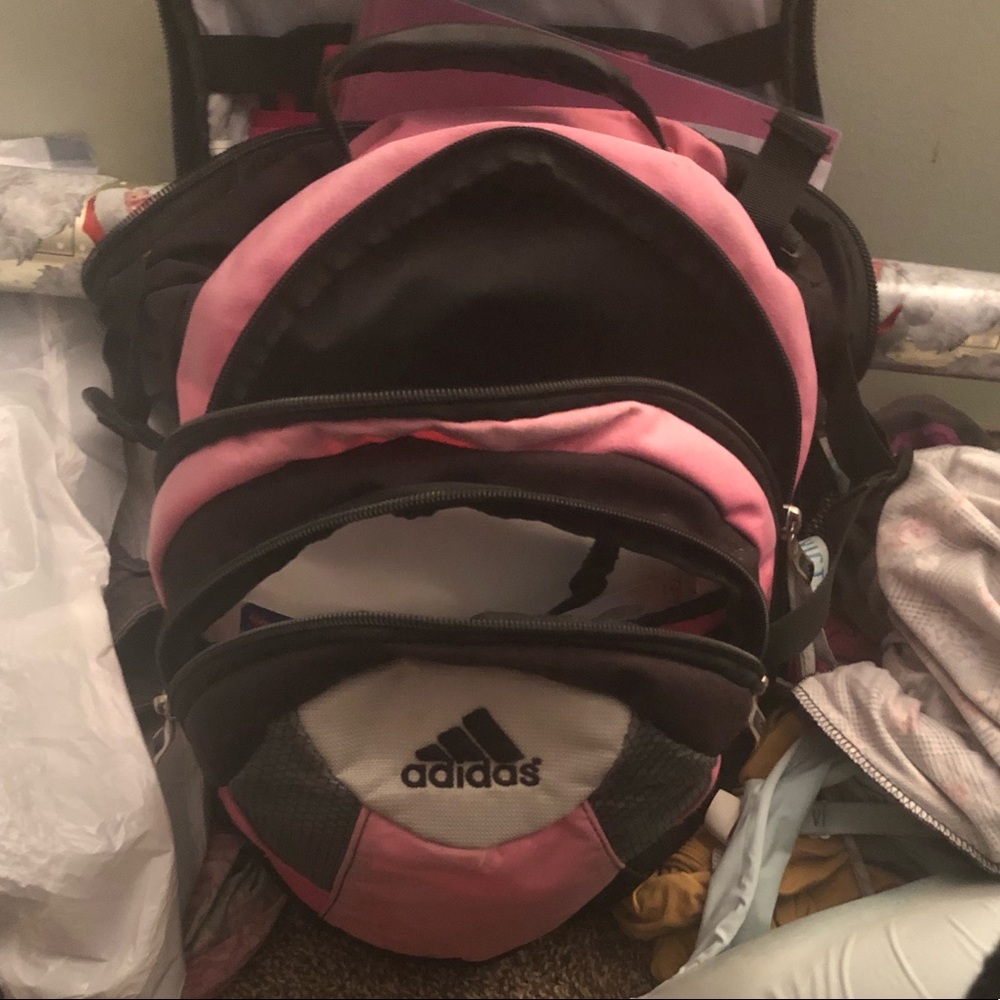 Adidas backpack pink black and white (SOLD)
